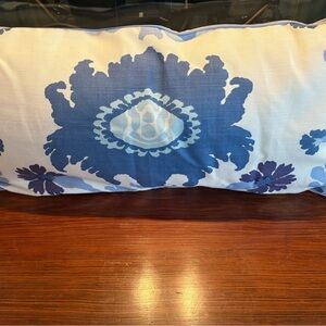 Floral Blue and White Lumbar size pillow
